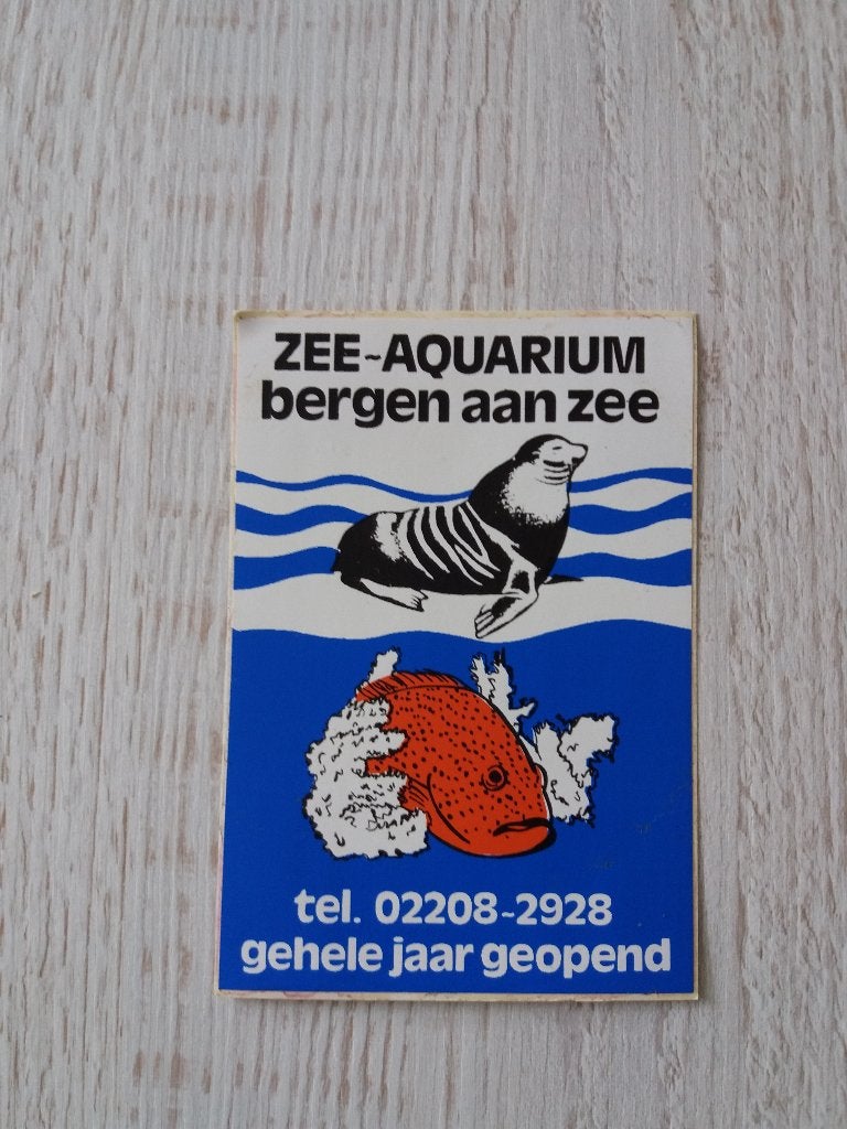 sticker ZEE - AQUARIUM bergen aan zee, Ophalen of Verzenden, Zo goed als nieuw, Bedrijf of Vereniging
