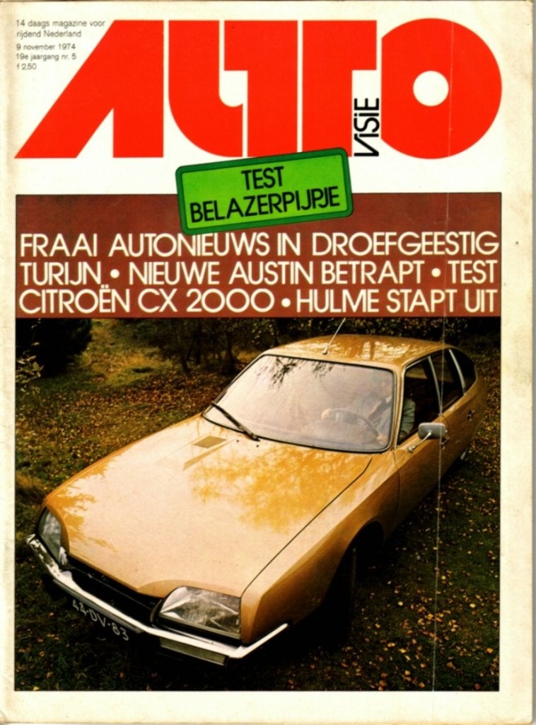 Autovisie test Citroen CX 2000 November 1974, Ophalen of Verzenden, Gelezen, Citroën