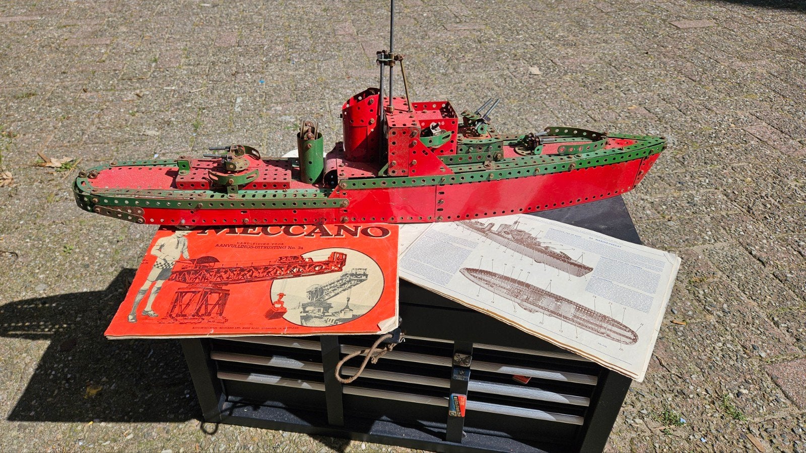 Grote Meccano collectie in kist, Ophalen