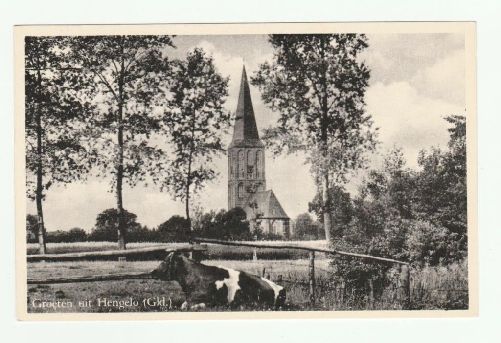 Groeten uit Hengelo (Gld, nabij Zelhem en Keijenborg), Verzamelen, Ansichtkaarten | Nederland, Verzenden, 1940 tot 1960, Ongelopen