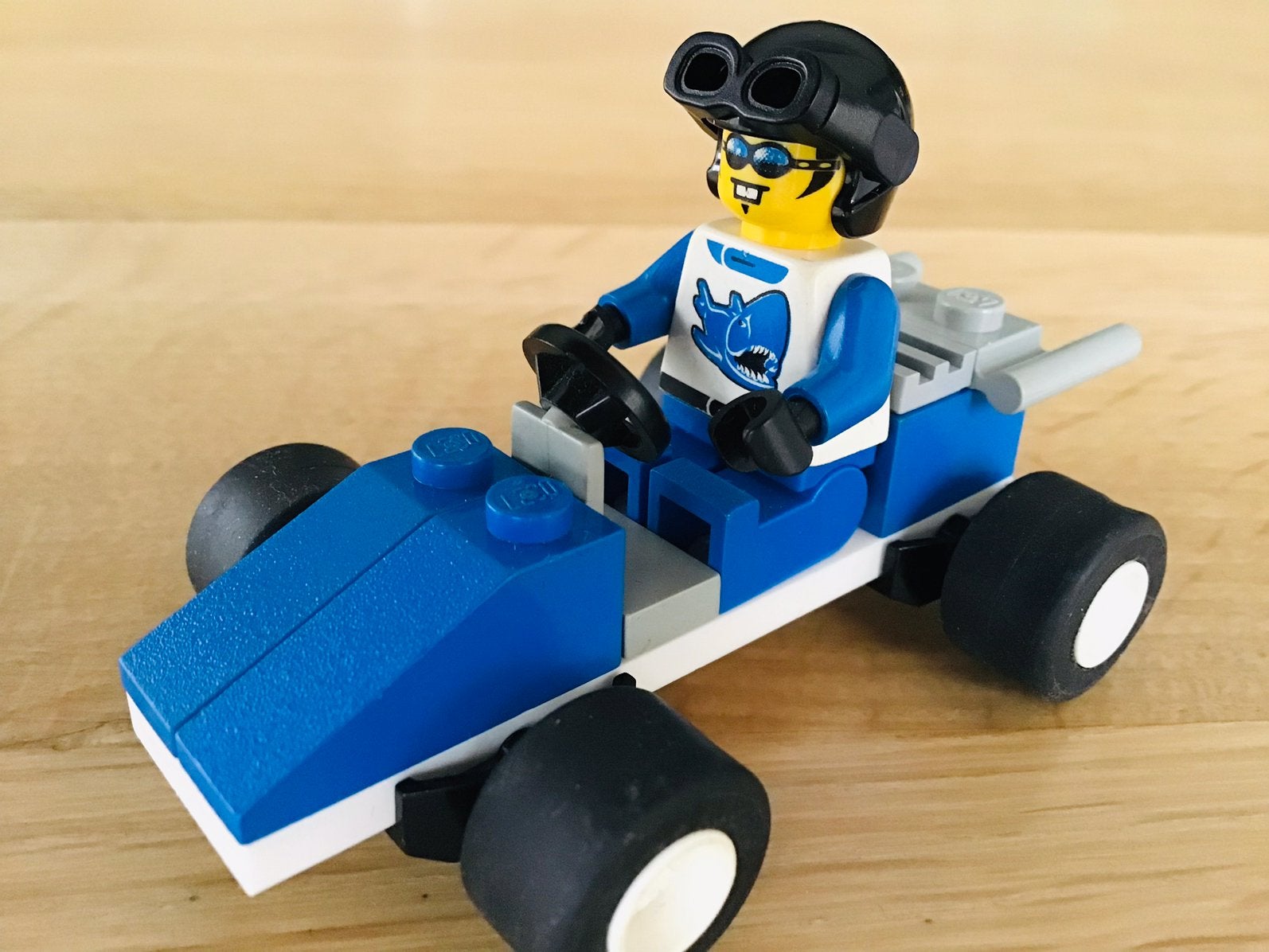 LEGO city 1282, blue racer, zwarte helm, compleet, ZGAN, Kinderen en Baby's, City, Lego, Ophalen of Verzenden, Zo goed als nieuw