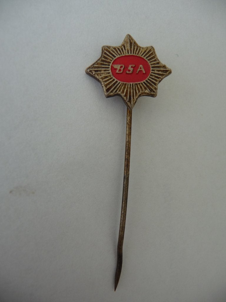 oud metalen speldje - BSA - motormerk, Ophalen of Verzenden, Gebruikt, Merk, Speldje of Pin