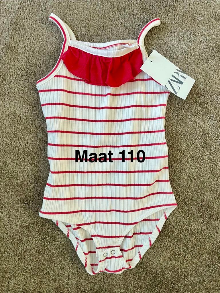Zomers gestreept romper rib & volant  Zara  Maat 110  Nieuw, Kinderen en Baby's, Kinderkleding | Maat 110, Ophalen of Verzenden