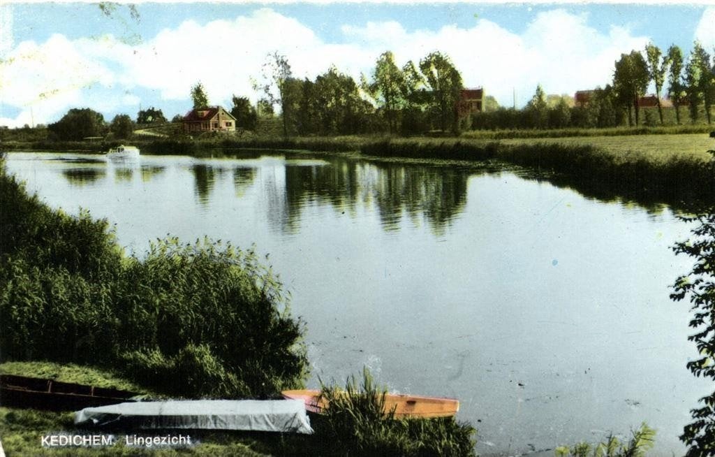 Kedichem, Lingezicht - 197? gelopen, Ophalen of Verzenden, 1960 tot 1980, Gelopen, Friesland