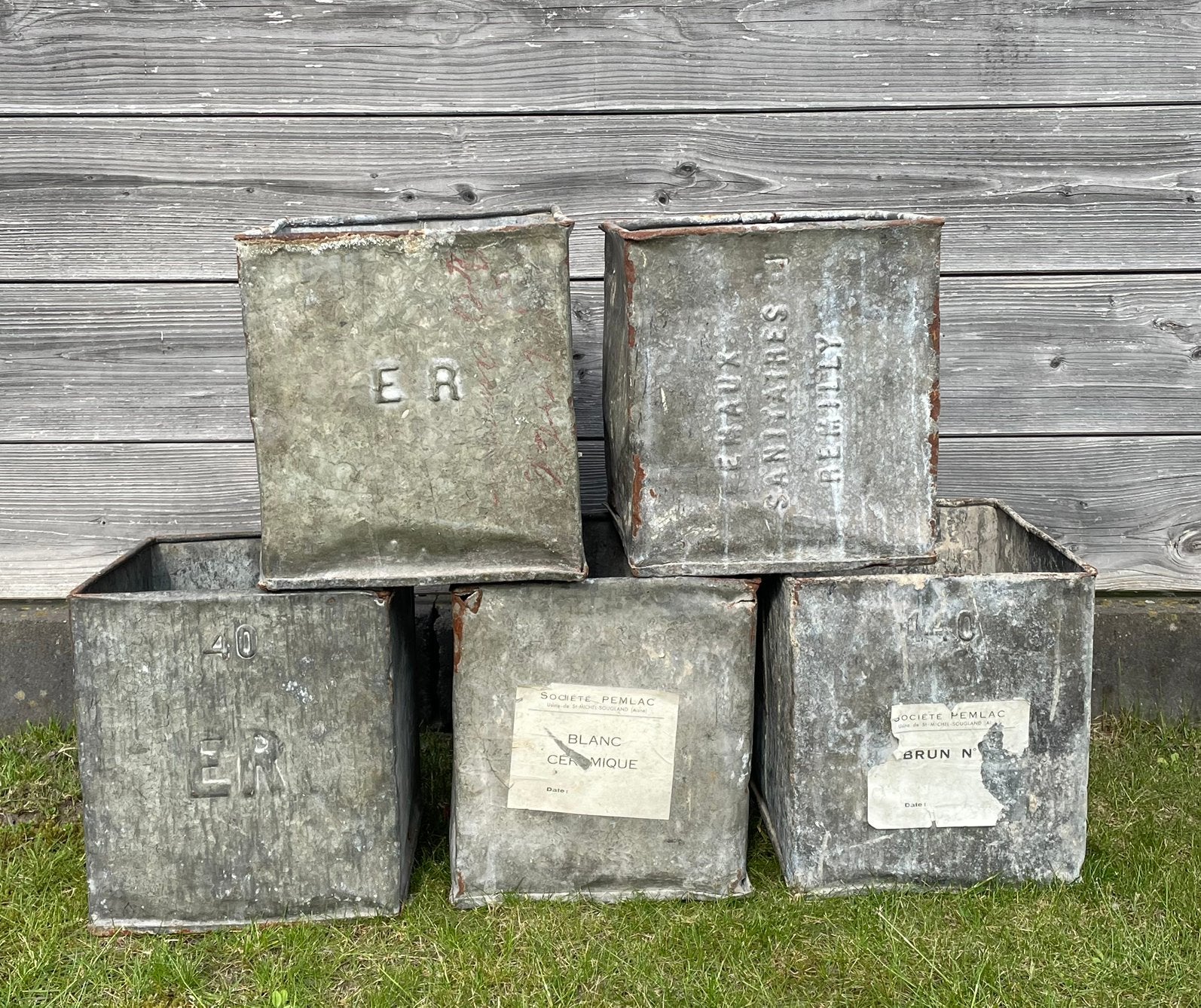 Brocante oud zinken bakken / bak zink vierkant, Antiek en Kunst, Curiosa en Brocante, Ophalen of Verzenden