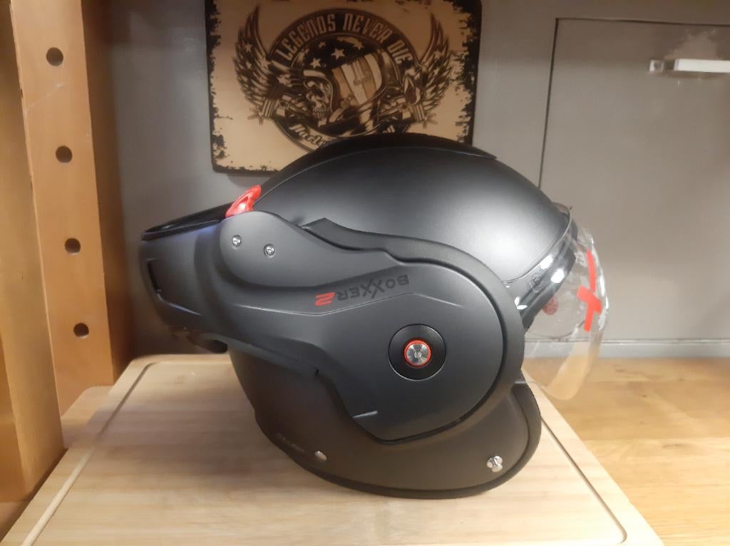 Roof Boxxer  2 mat graphite helm XXL motor scooter Nieuw !, Pascalstraat 6 1704 RD Heerhugowaard, Systeemhelm, Dames, Ophalen of Verzenden