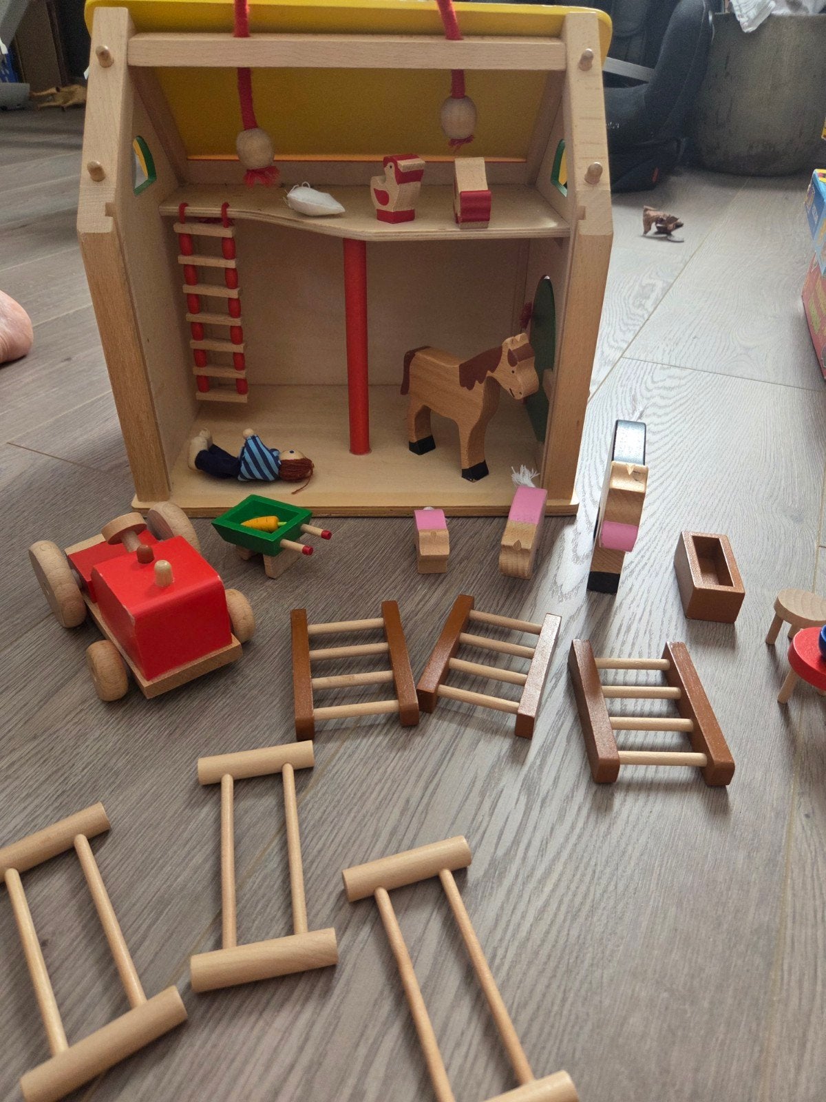 houten boerderij, Ophalen, Gebruikt, Poppenhuis