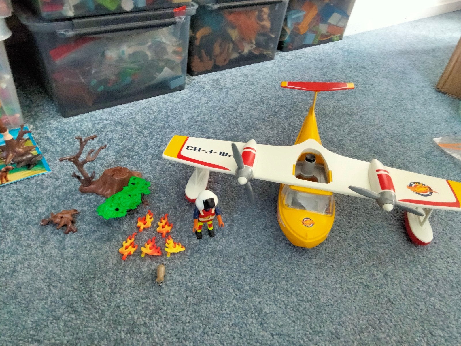 Brandweer vliegtuig van Playmobil., Ophalen of Verzenden, 1:72 tot 1:144, Overige merken