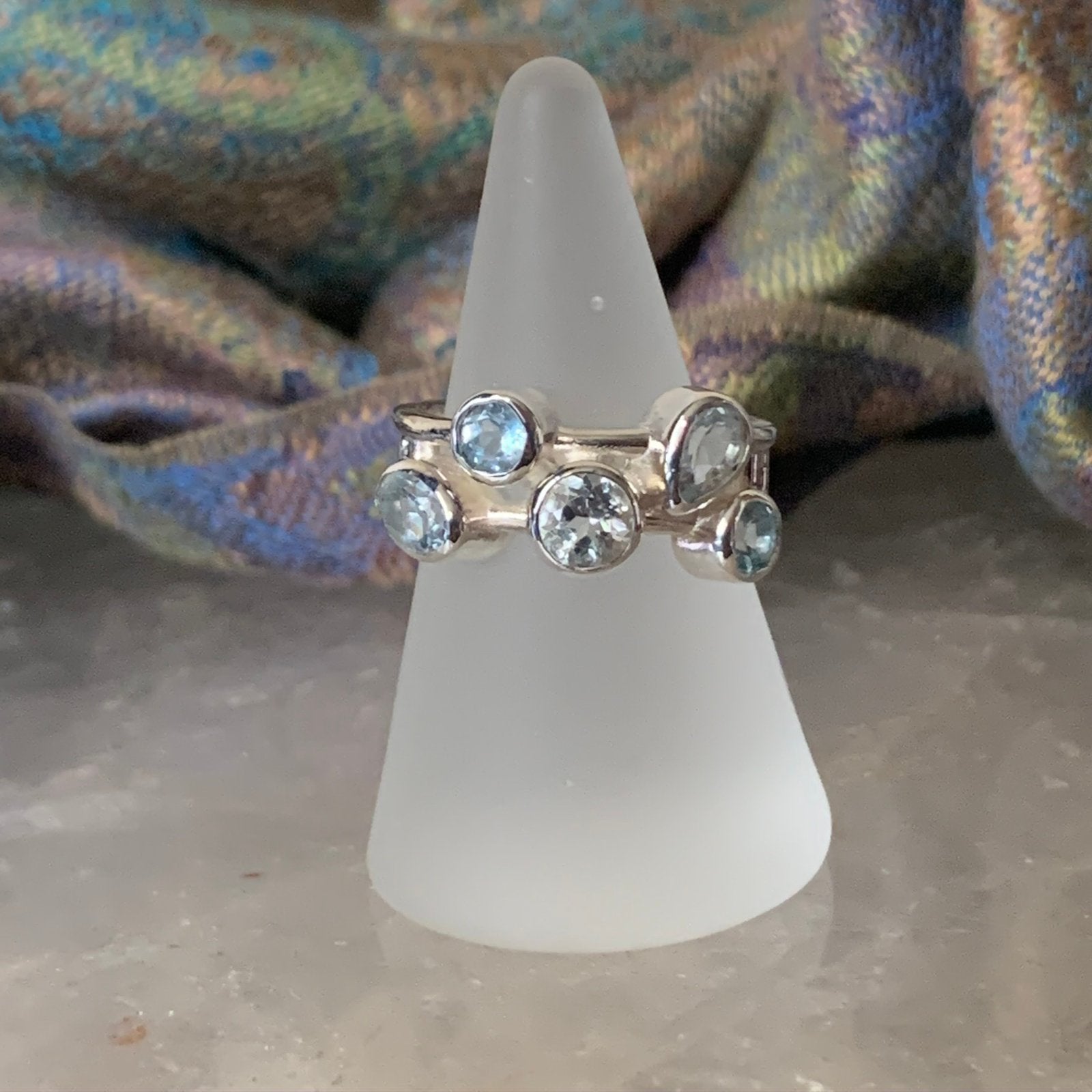Topaas beschermt geluk welvaart love voorspoed magie, Sieraden, Tassen en Uiterlijk, Ringen, 18 tot 19, Blauw, Nieuw, Ophalen of Verzenden