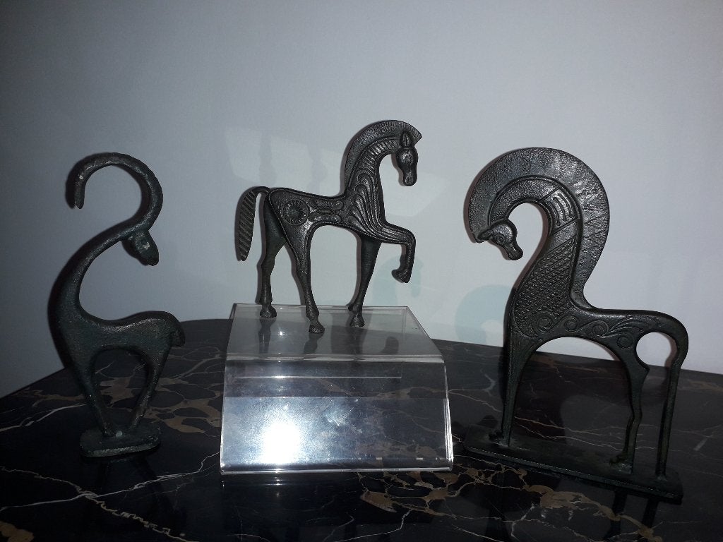 3 VINTAGE BRONZEN ABSTRACTE BEELDEN I.Z.G.ST (per st te koop, Antiek en Kunst, Antiek | Koper en Brons, Ophalen of Verzenden, Brons
