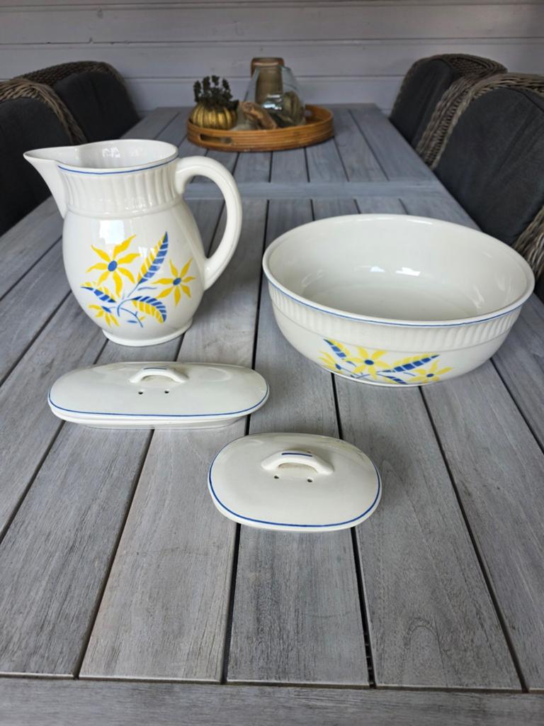 Antieke waskom set, Lampetstel, Wastafelset, Vintage, Ophalen