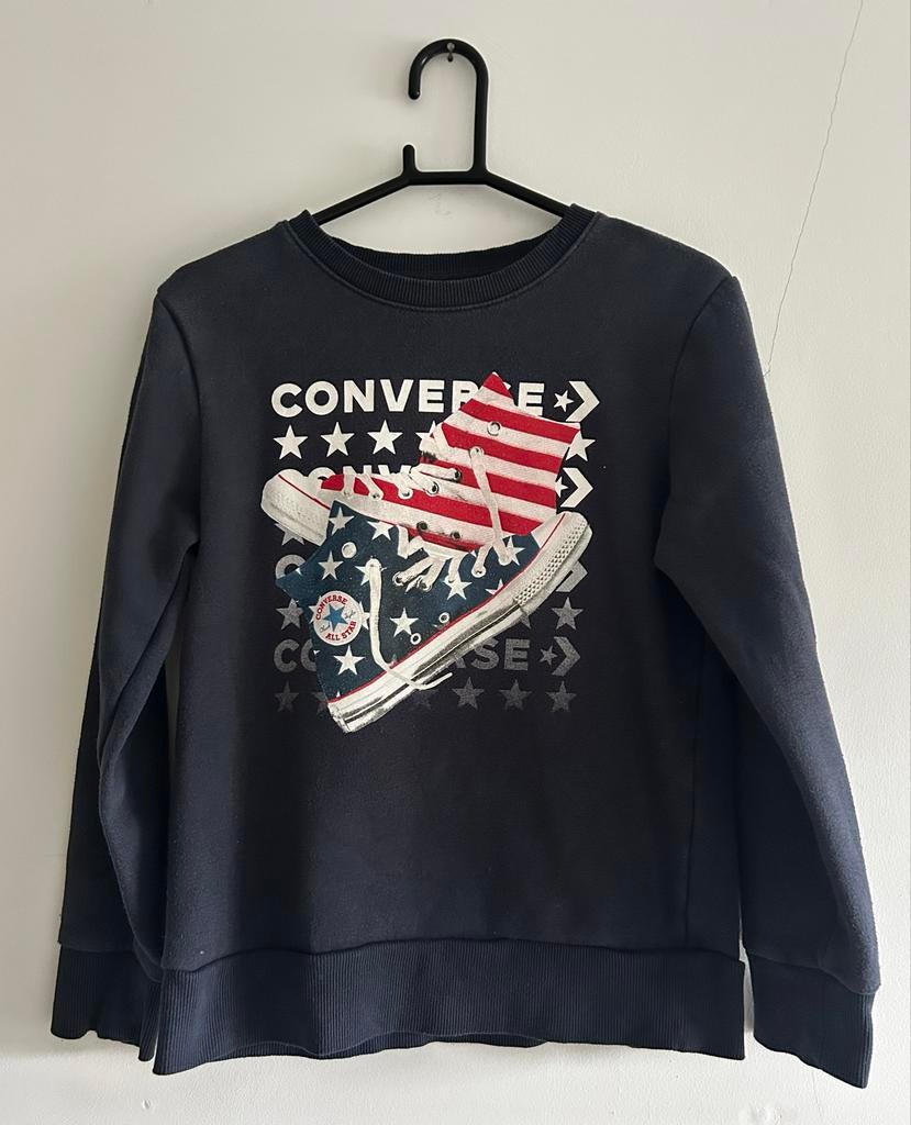 CONVERSE sweater donkerblauw mt M 140-152 cm | 10-12 jr trui, Ophalen of Verzenden, Gebruikt, Jongen of Meisje, Trui of Vest
