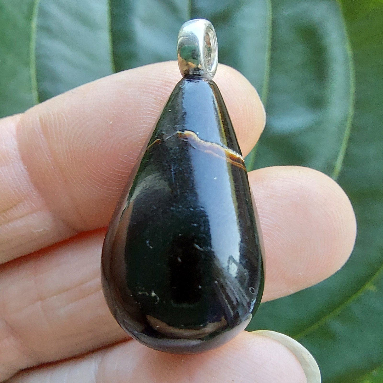 Mooie nieuwe hanger,(blauwe) Barnsteen en zilver oog, Bruin, Nieuw, Ophalen of Verzenden, Met edelsteen