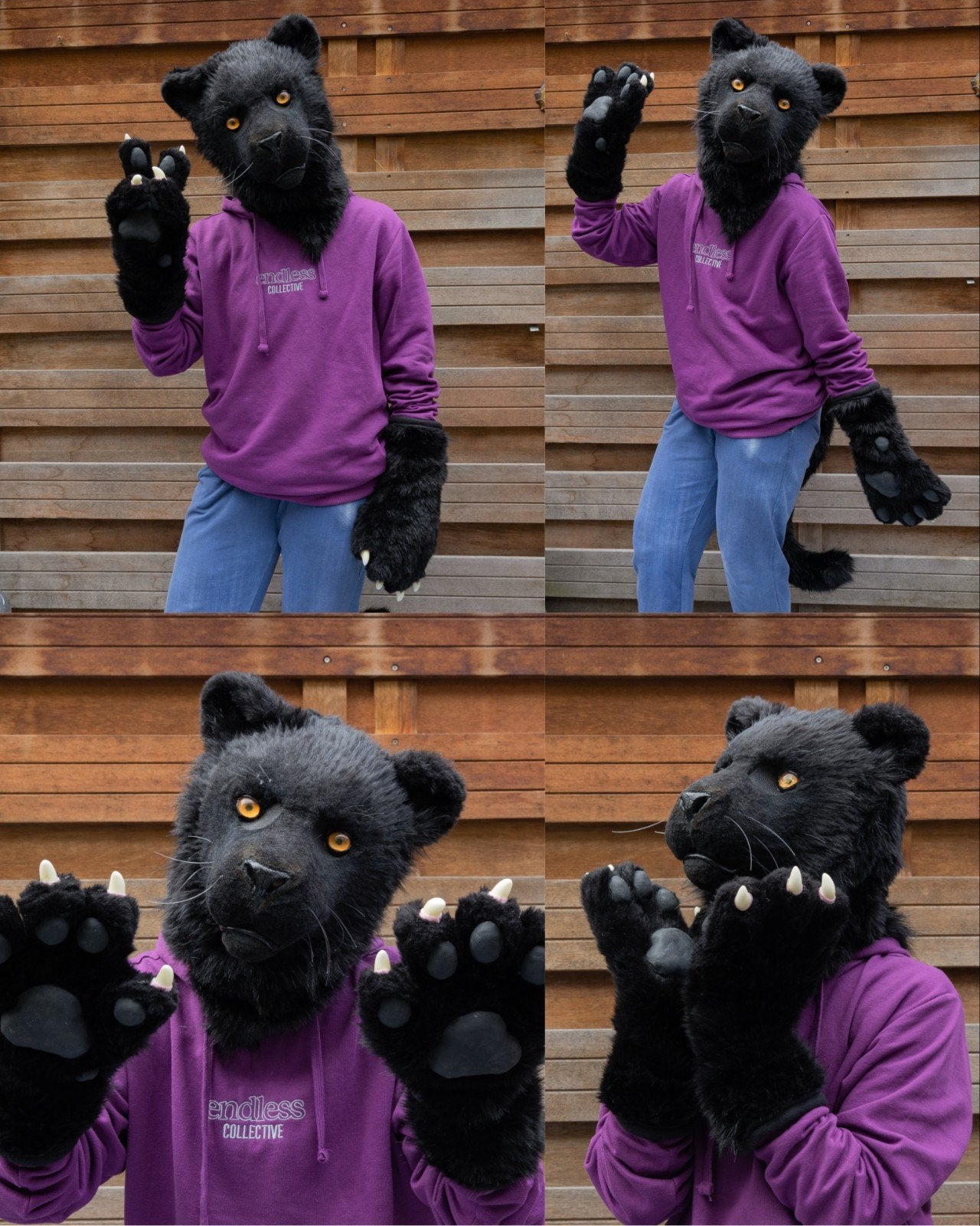 Black panther semi realistic fursuit partial for sale, Hobby en Vrije tijd, Ophalen of Verzenden