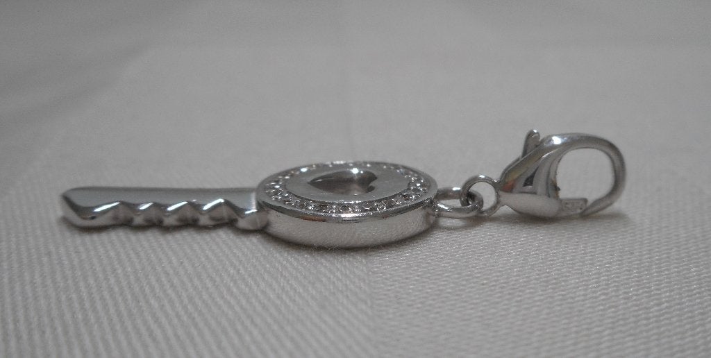Zilveren  Zinzi hanger sleutel met steentjes nr.697, Verzenden, Zo goed als nieuw, Zilver, Zilver