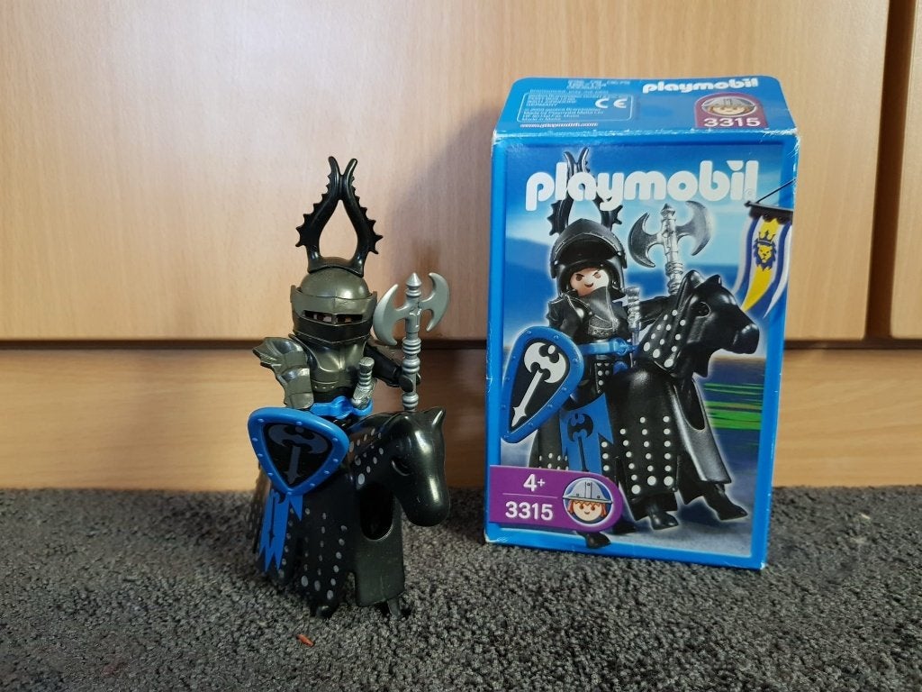 3315 playmobil zwarte ridder op paard, Ophalen of Verzenden, Zo goed als nieuw, Complete set