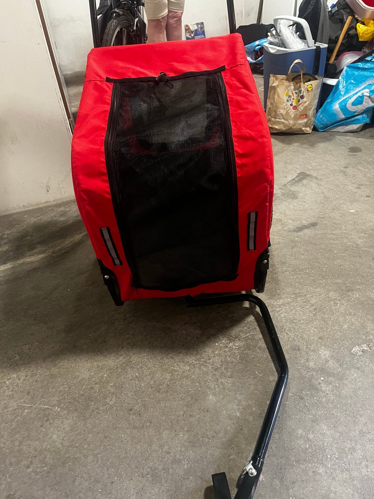 Hondenfietskar - Opvouwbaar - Max. 40 kg - Rood/Zwart, Ophalen, Opvouwbaar, 20 tot 40 kg, Zo goed als nieuw