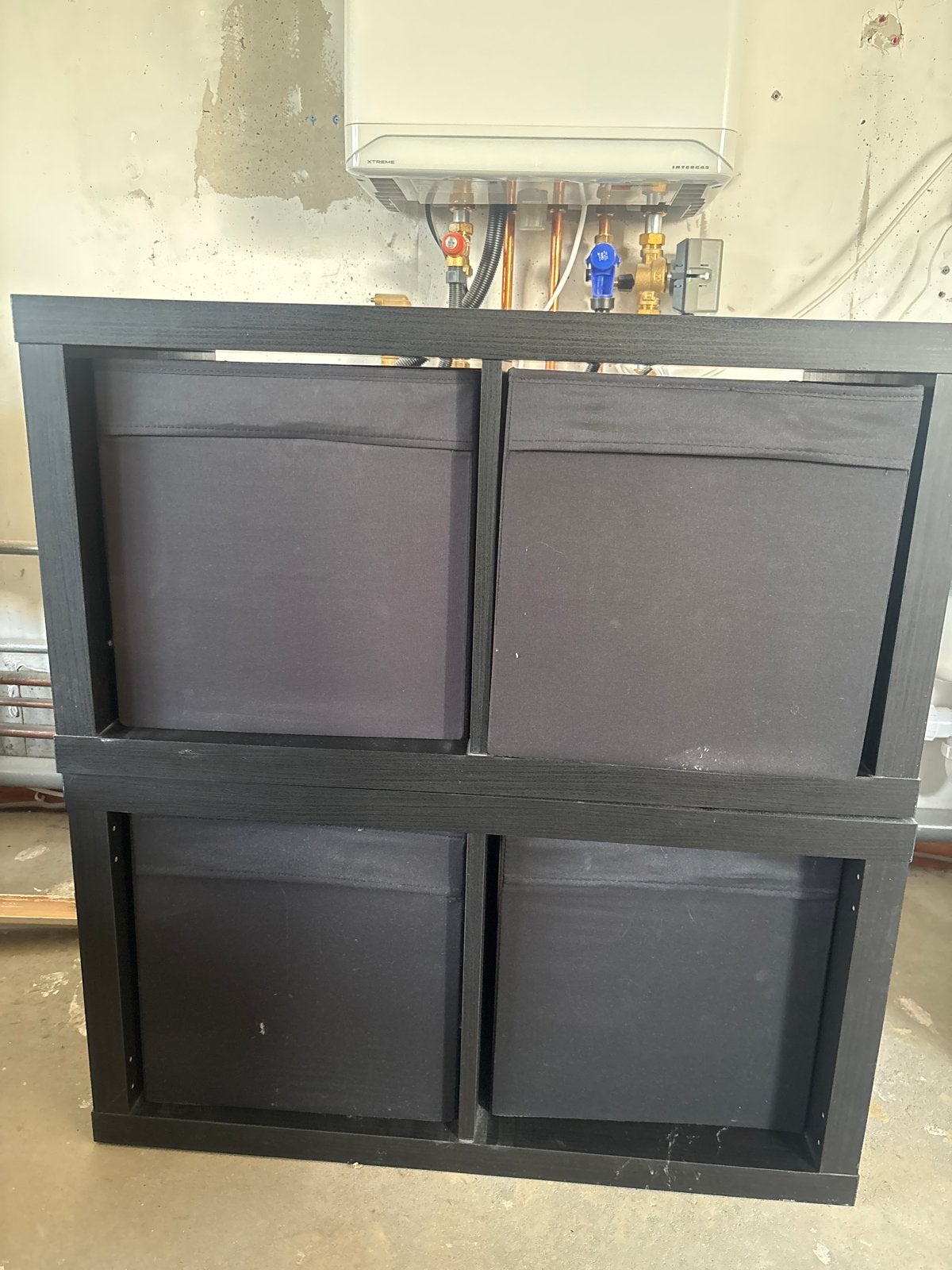 Kallax open kast zwart bruin (2 vakken) x 2, Ophalen, Gebruikt