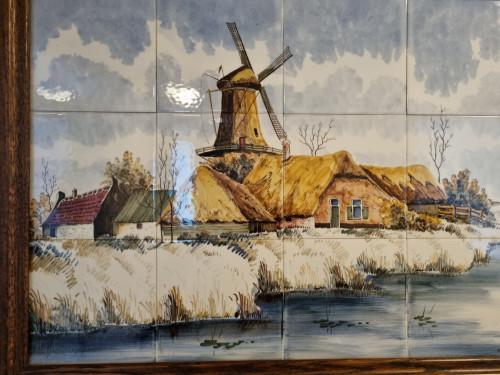 tegelplateau molen met boerderij delft, Antiek en Kunst, Antiek | Wandborden en Tegels, Ophalen of Verzenden