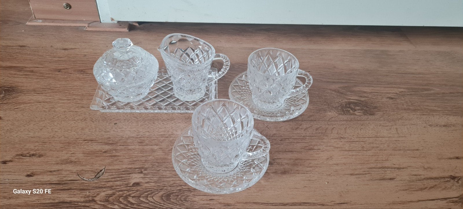 echte Boheems kristal servies, Ophalen of Verzenden, Zo goed als nieuw, Kristal, Kop en/of schotel