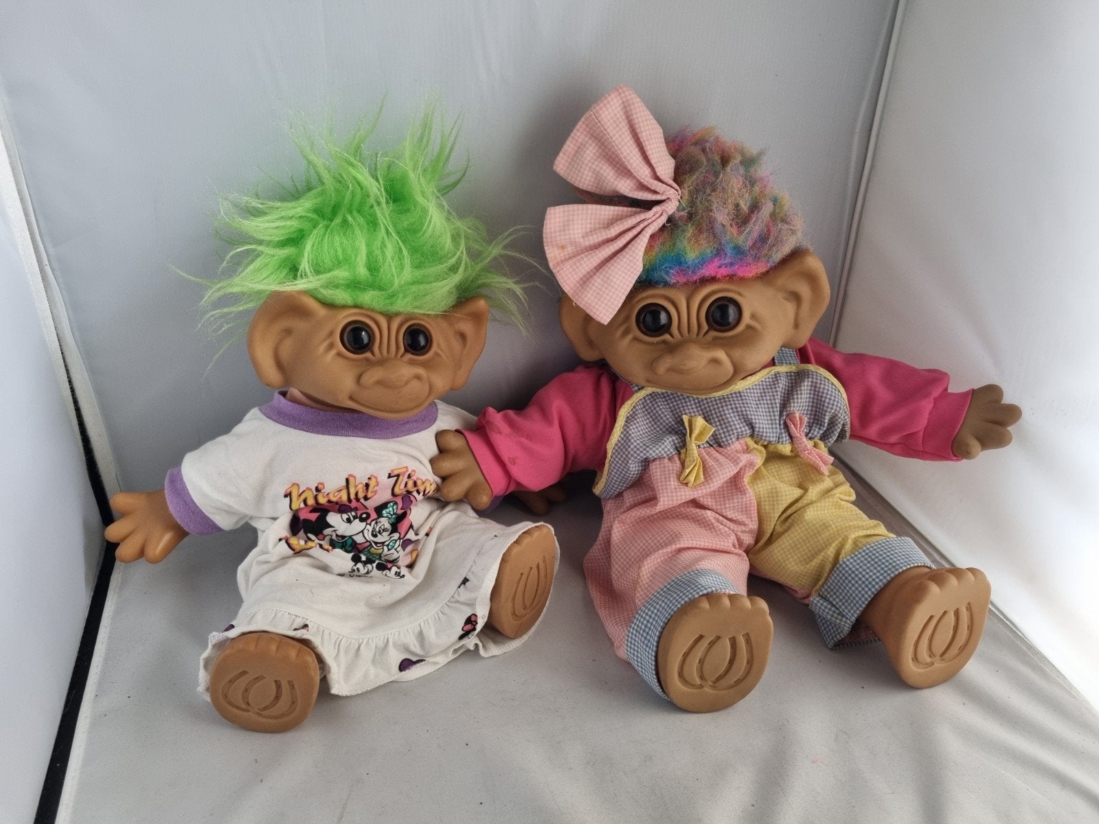 Vintage Grote Reuze Trollen met kleding jaren '90, Ophalen of Verzenden, Gebruikt, Overige typen