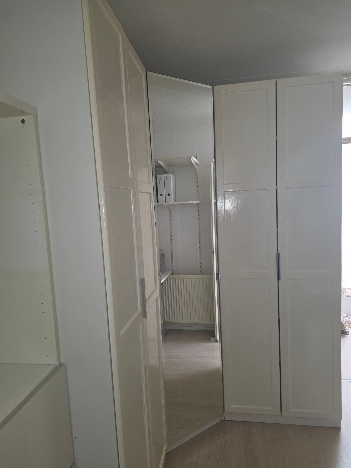 Kledingkast set: 2x kast met deuren, 1x hoekkast met spiegel, Ophalen, Gebruikt, 50 tot 75 cm, 200 cm of meer