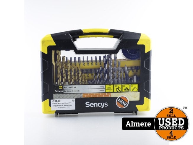 Sencys Boor en bitset 100 delig | Nieuw in verpakking, Doe-het-zelf en Verbouw, Gereedschap | Handgereedschap, Flex Ltd., Nieuw