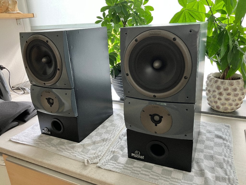 Set Magnat Vintage 510 in MDF jasje, Audio, Tv en Foto, Luidsprekers, Ophalen, Gebruikt, 120 tot 150 watt, Magnat