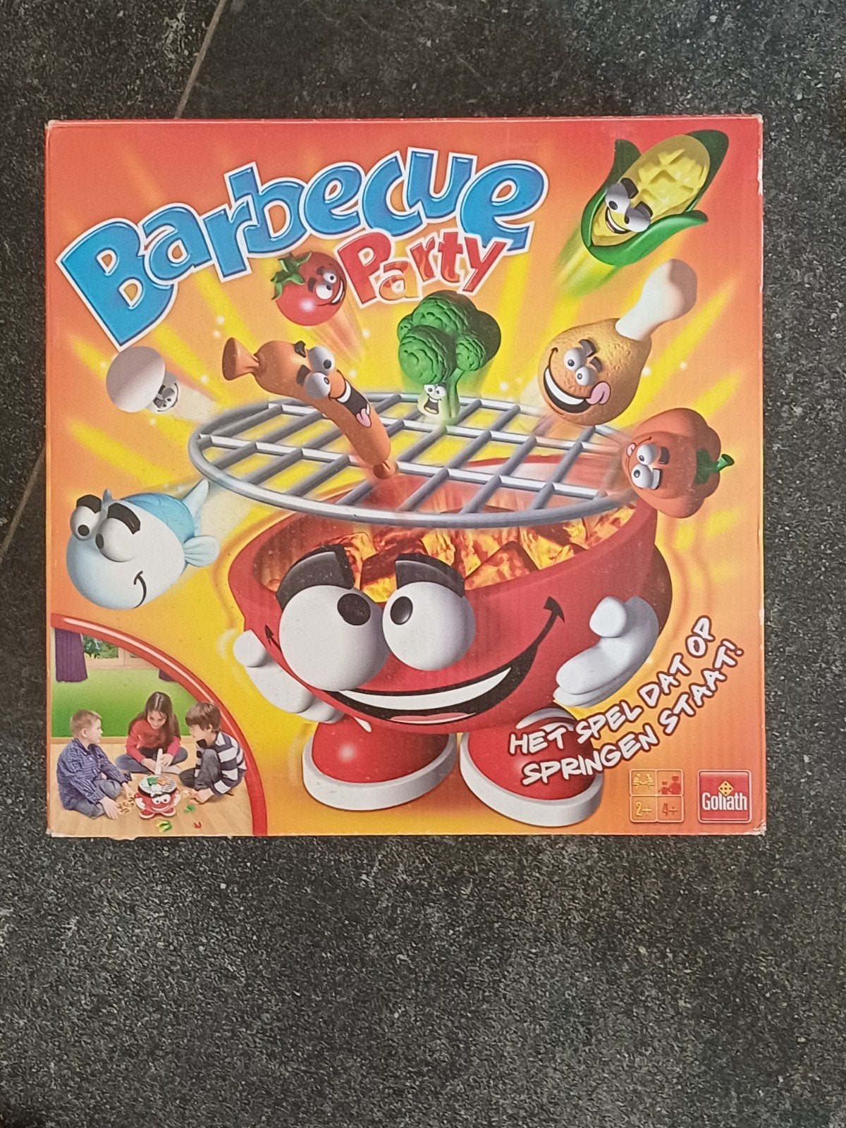 Barbecue Party - Het spel dat op springen staat!, Drie of vier spelers, Ophalen of Verzenden, Gebruikt, Goliath
