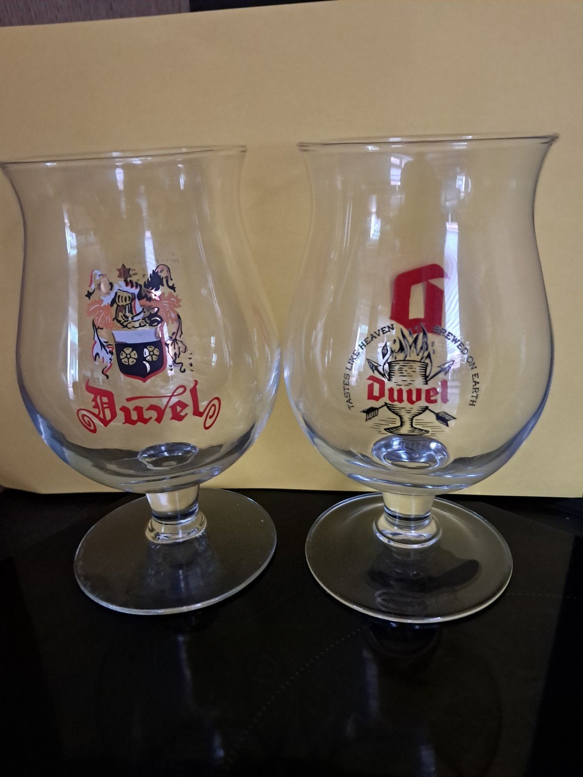Set van 2 Duvel bierglazen - Zo goed als nieuw, Verzamelen, Biermerken, Ophalen of Verzenden, Zo goed als nieuw