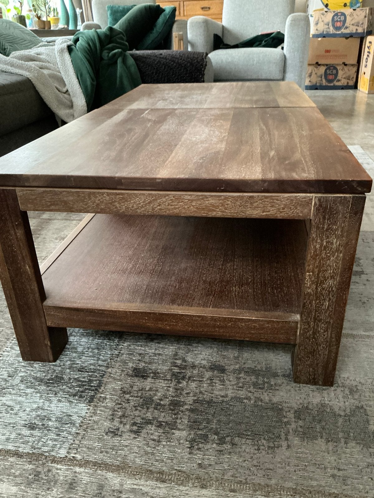 Set van 2 houten salontafeltjes, Ophalen, 50 tot 100 cm, Vierkant, 50 tot 100 cm