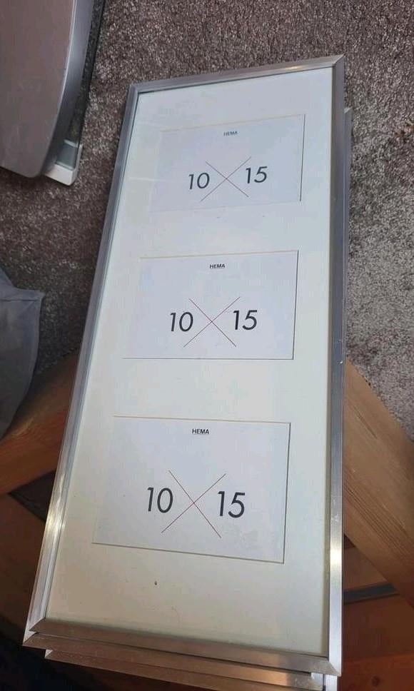3 stuks HEMA fotolijsten 10x15 cm zilver wit 💫, Ophalen of Verzenden, Zo goed als nieuw, Metaal of Aluminium, Minder dan 50 cm
