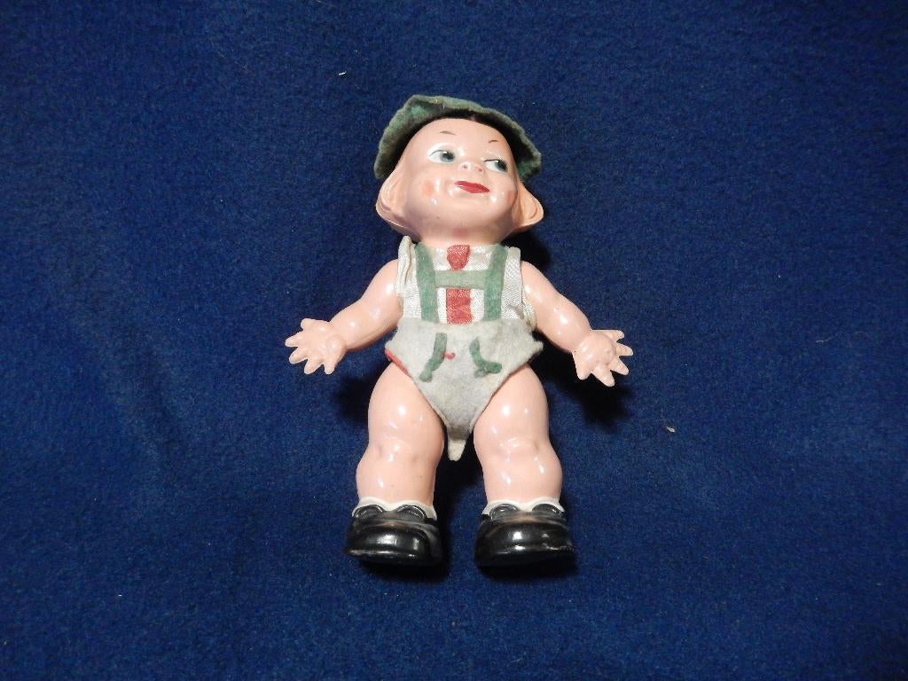 Vintage kabouter popje met groene hoed, Ophalen of Verzenden, Zo goed als nieuw
