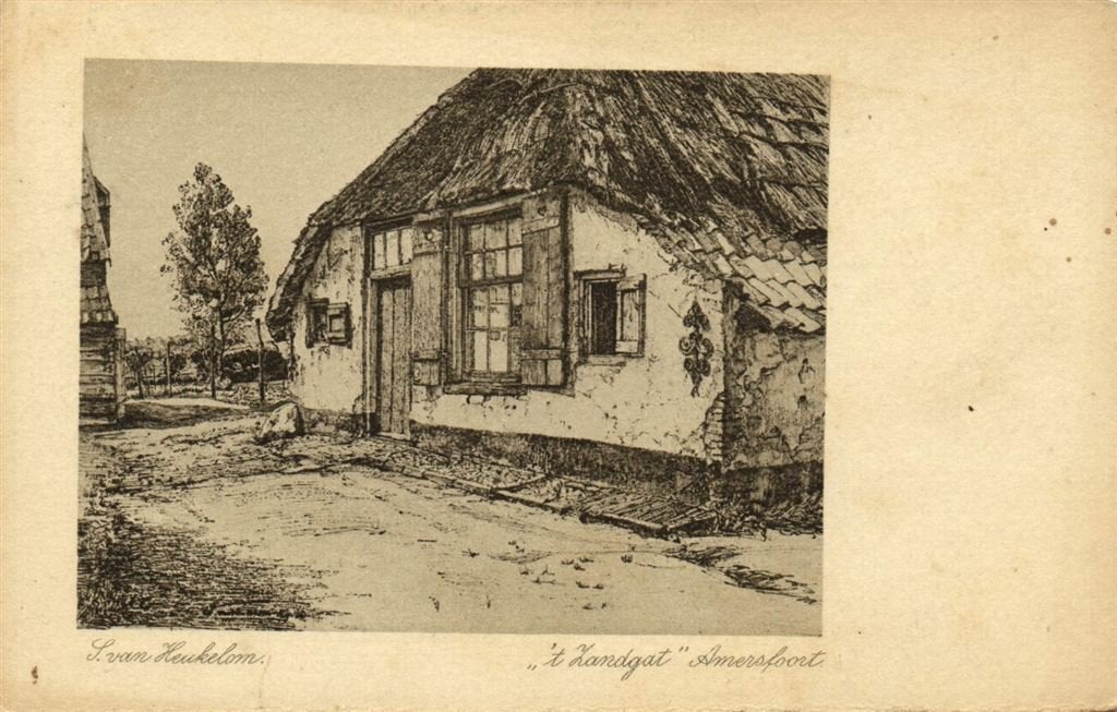 t Zandgat Amersfoort - L. van Heukelom - ongelopen, Ophalen of Verzenden, 1920 tot 1940, Ongelopen, Utrecht