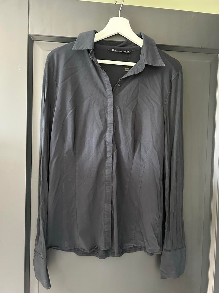 Prachtige donkerblauwe blouse Expresso maat 44, Ophalen of Verzenden, Gedragen, Maat 42/44 (L), Blauw