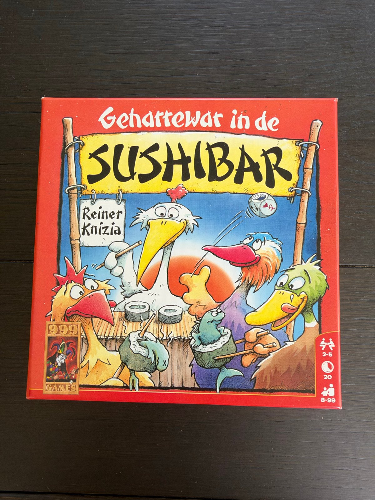 Geharrewar in de Sushibar - Bordspel Reiner Knizia, Een of twee spelers, Ophalen of Verzenden, Zo goed als nieuw