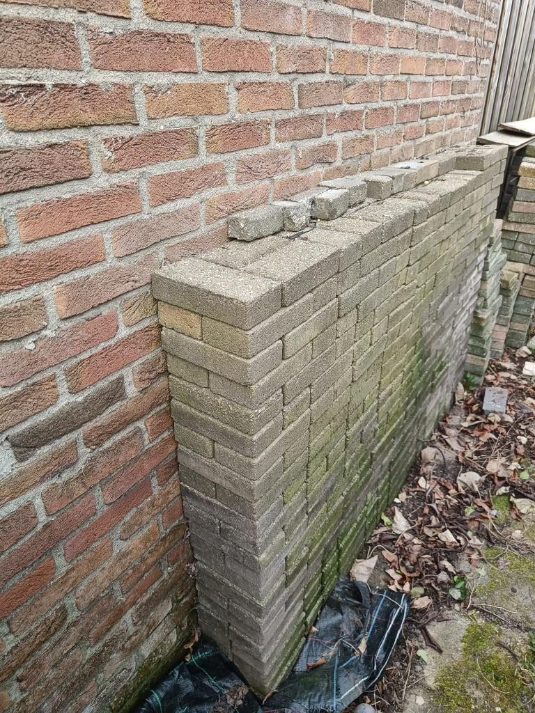 Klinkers grijs, Tuin en Terras, Tegels en Klinkers, Ophalen, Gebruikt, Klinkers, 10 m² of meer