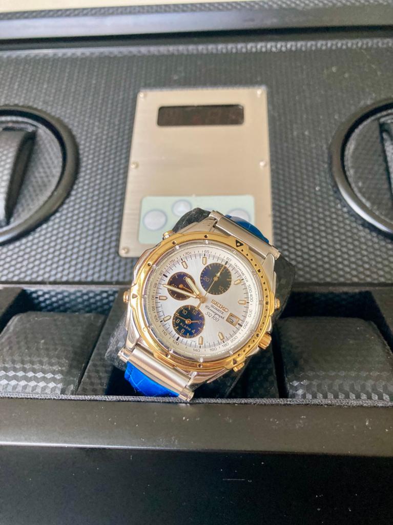 Seiko SQ 100 Chronographe Pols Horloge, Seiko, Staal, Met bandje, Polshorloge