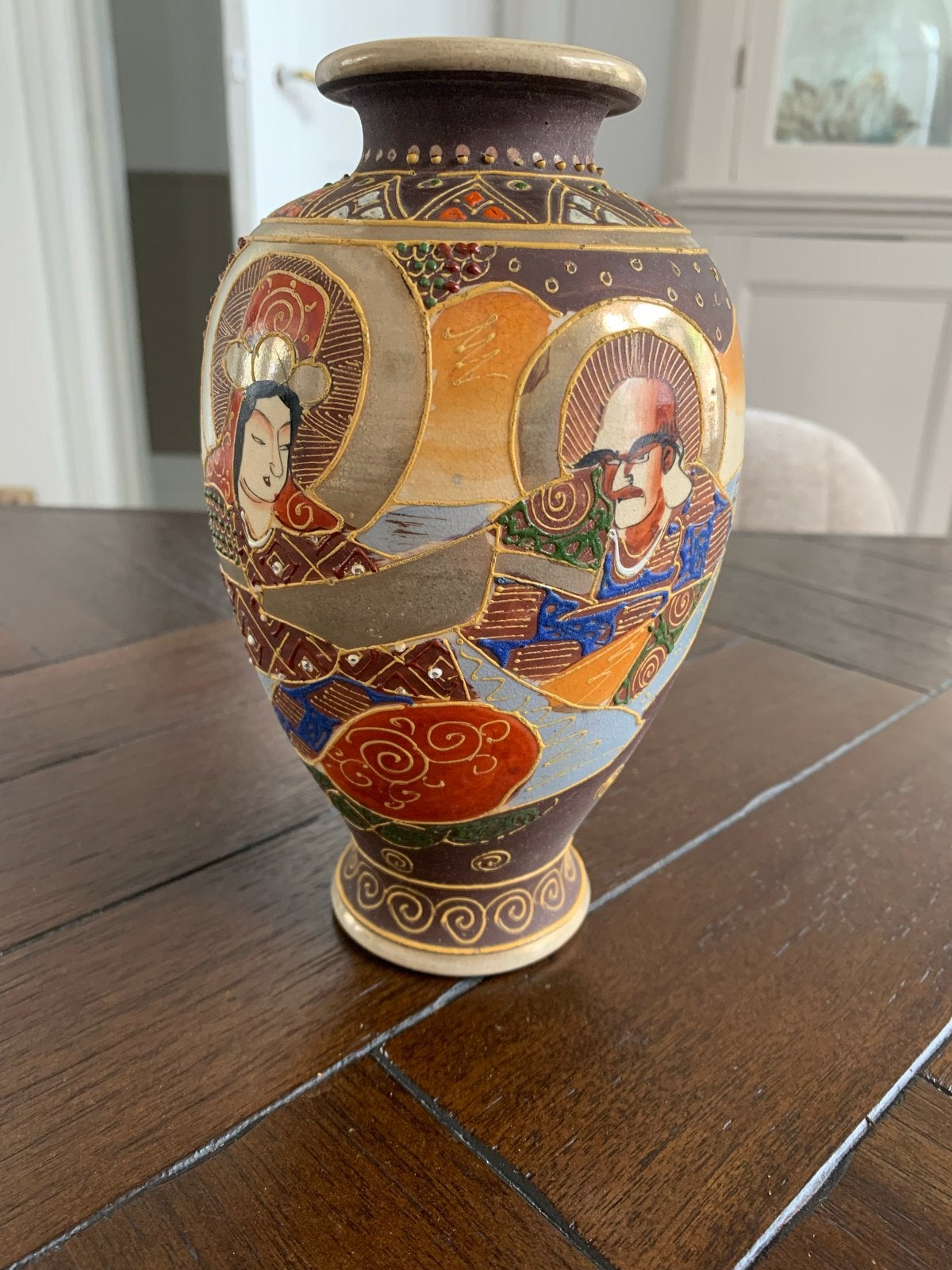 Vintage Japanse Satsuma Stijl Vaas 1960 - Handgeschilderd, Antiek en Kunst, Antiek | Vazen, Ophalen of Verzenden