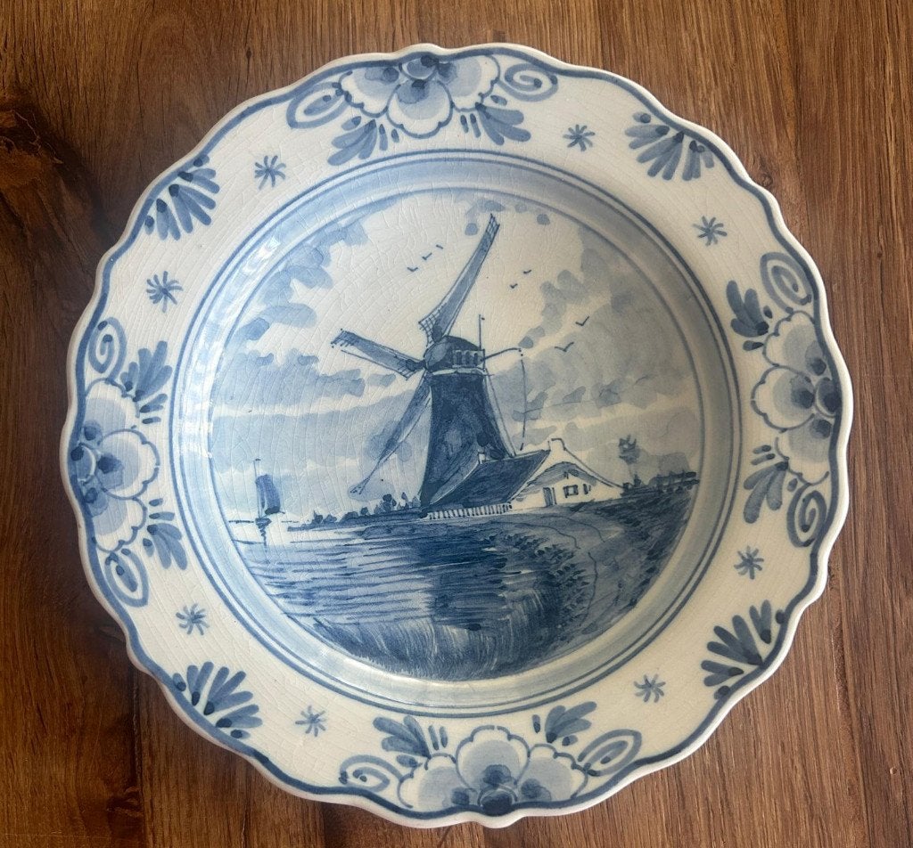 Antiek delfts blauw molenbordje, Antiek en Kunst, Ophalen of Verzenden