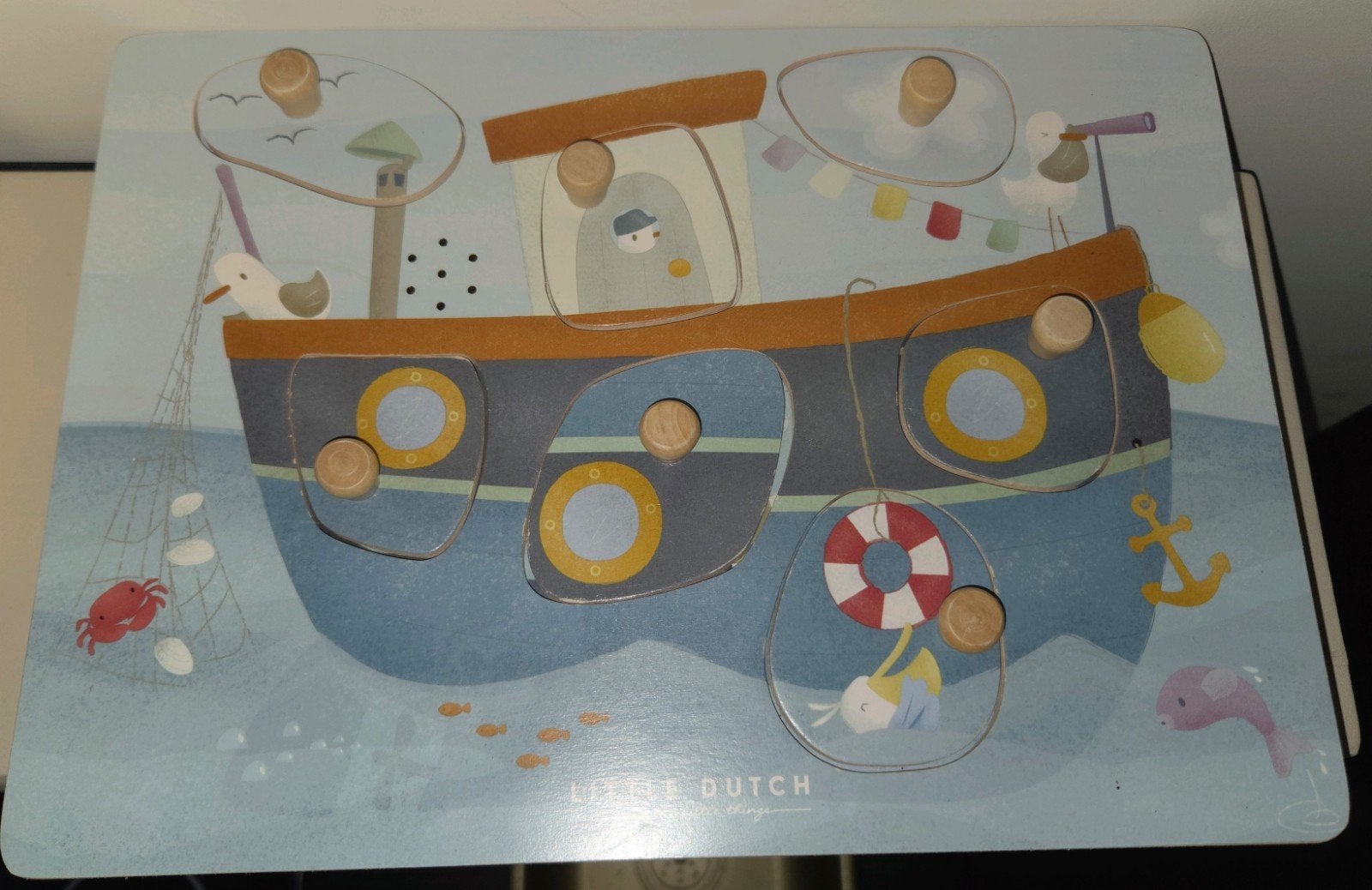 Little Dutch Houten Puzzel Boot Zee Thema, Ophalen of Verzenden, Zo goed als nieuw, Overige typen