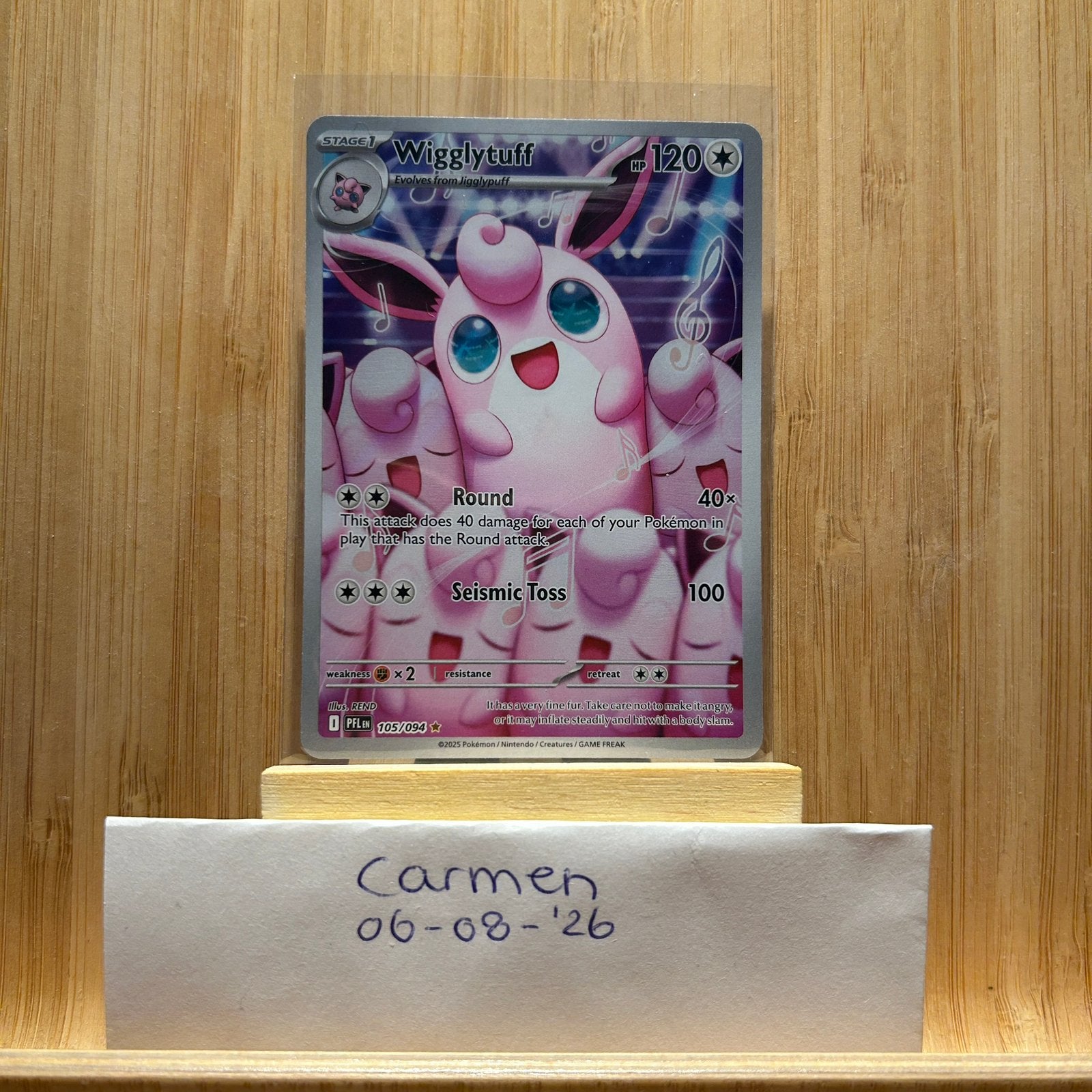 Pokémon Wigglytuff PFL EN 105/094 NM, Ophalen of Verzenden, Zo goed als nieuw, Losse kaart