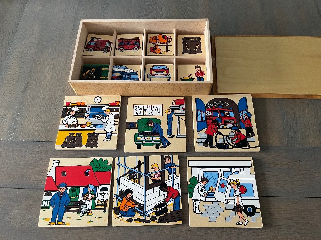 houten SCHOOLSPEELGOED EDUCO over BEROEPEN - WD014, Kinderen en Baby's, Speelgoed | Educatief en Creatief, Zo goed als nieuw, Puzzelen