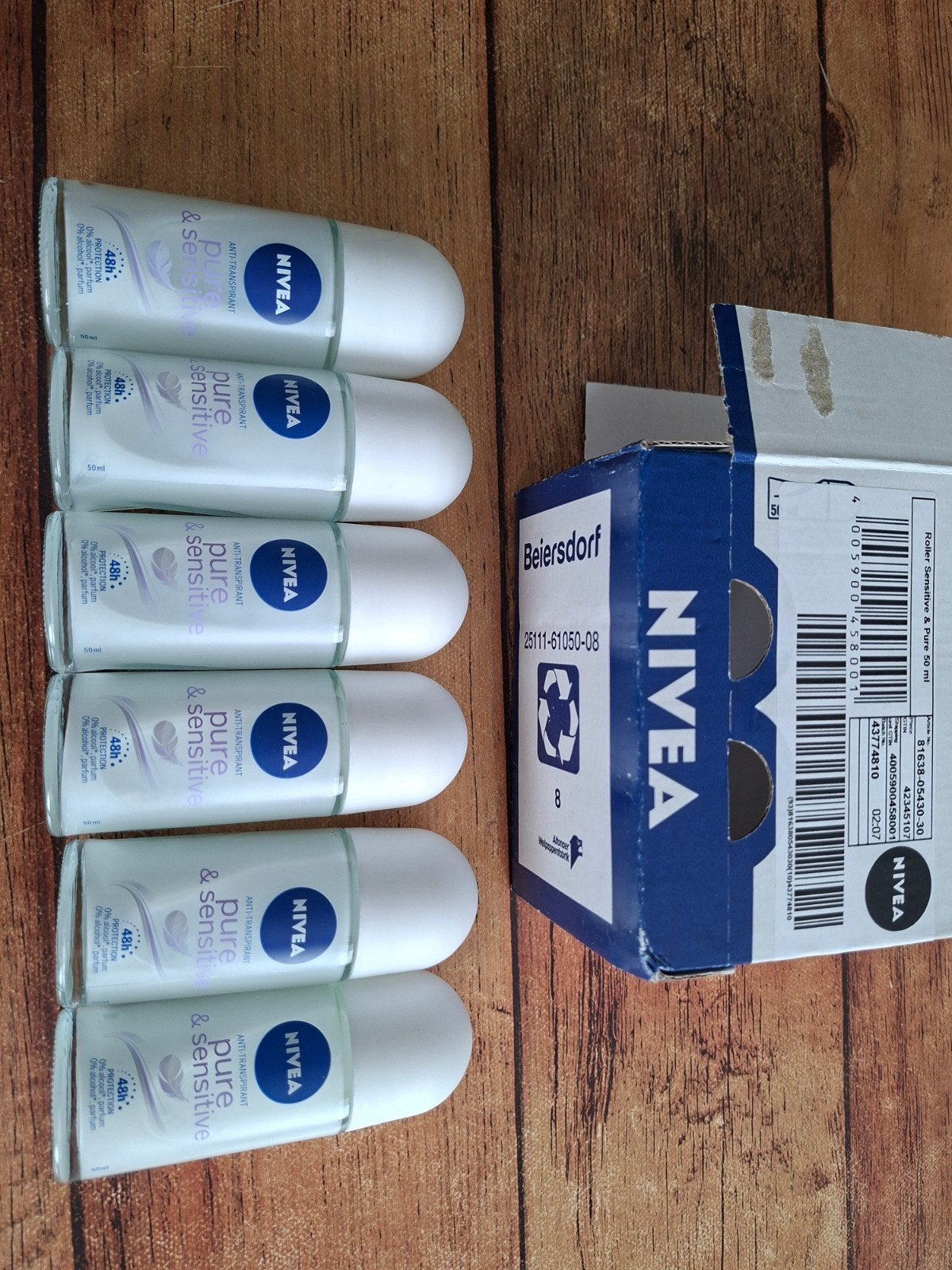 Nivea Pure & Sensitive Anti-Transpirant Roller (6x50ml), Ophalen of Verzenden