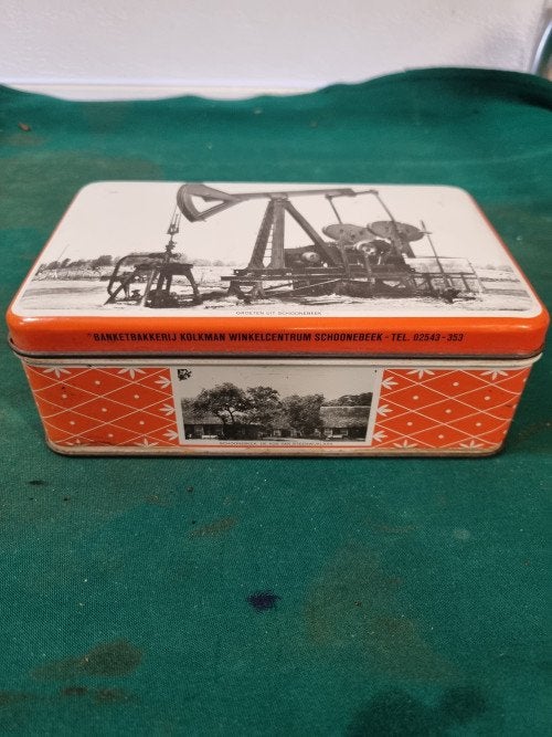 blik banketbakkerij schoonbeek vintage, Ophalen of Verzenden