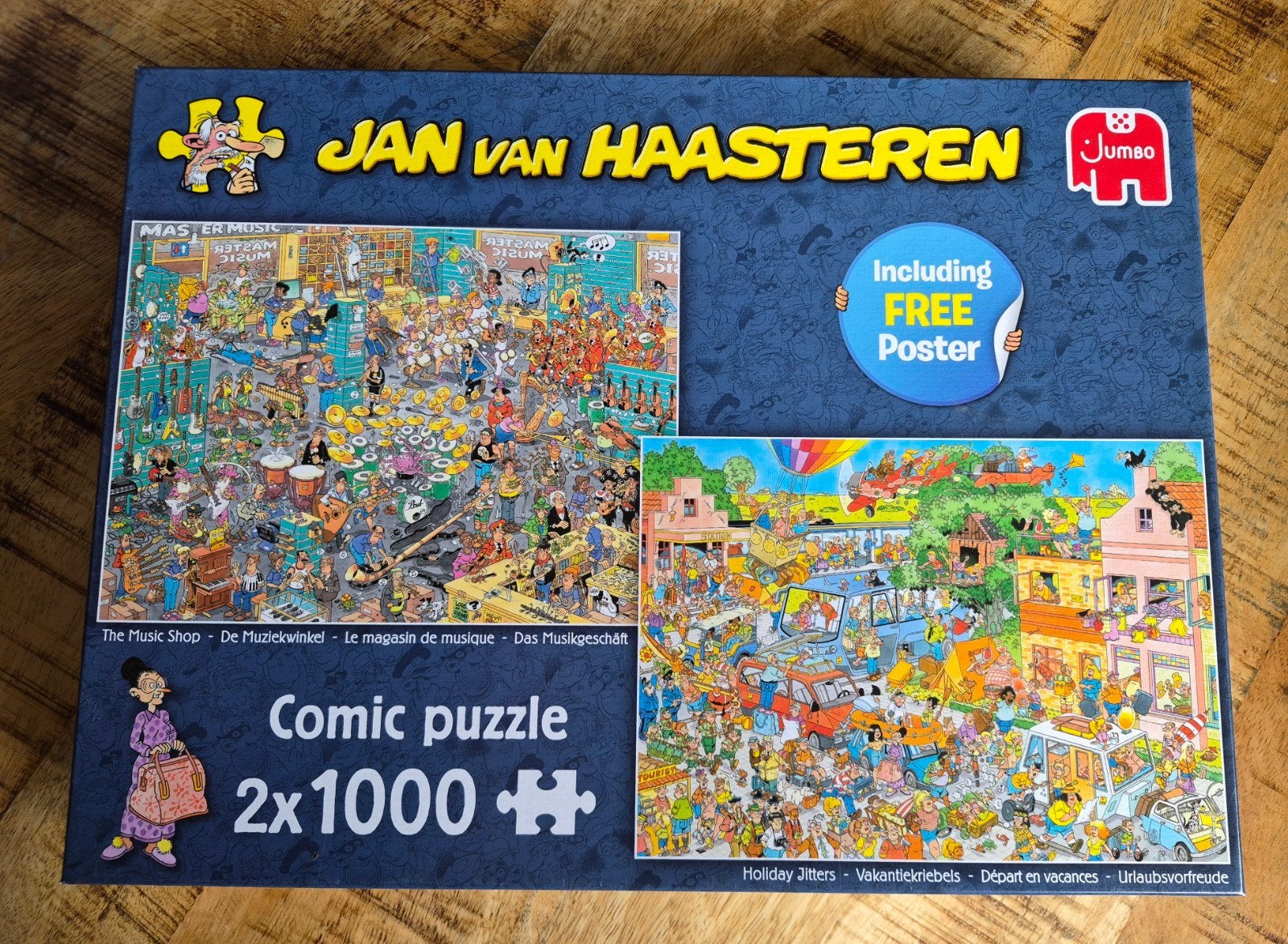 Jan van Haasteren "De muziekwinkel/vakantiekriebels" 1000, Ophalen of Verzenden, 500 t/m 1500 stukjes, Zo goed als nieuw, Legpuzzel