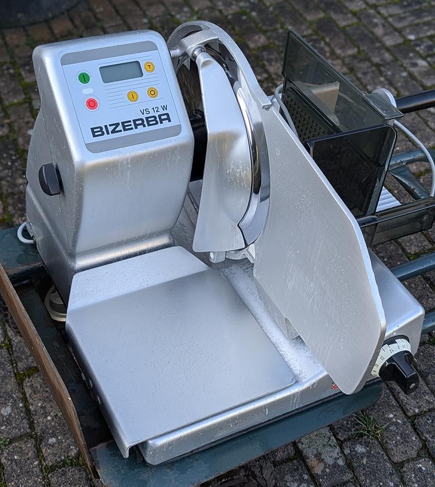 Bizerba VS V12 W snijmachine met weegschaal, Ophalen, Gebruikt, Zilver, Metaal
