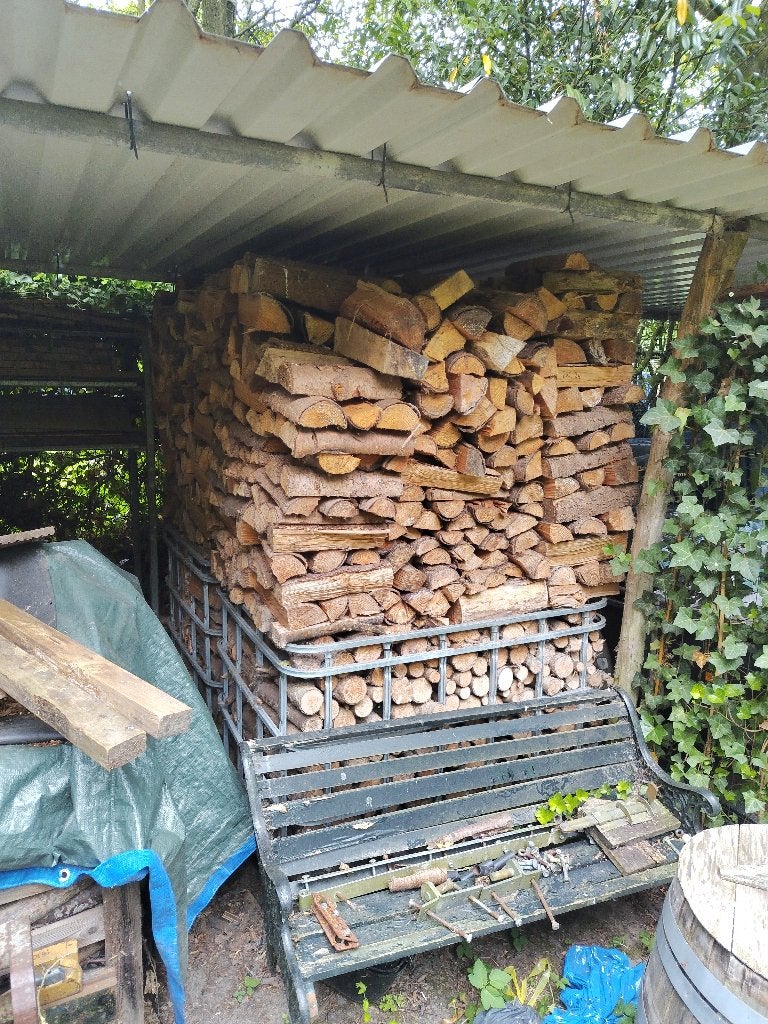 Haardhout, kachelhout, Tuin en Terras, 3 tot 6 m³, Ophalen, Overige houtsoorten, Blokken