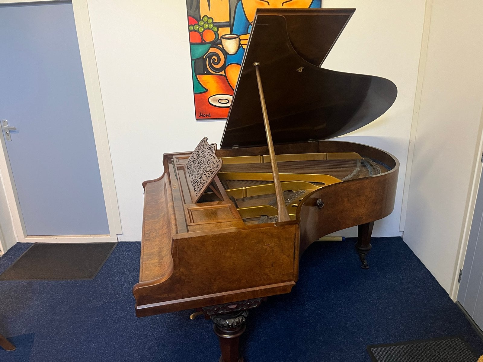 Prachtige antieke vleugel, merk Rönisch, Muziek en Instrumenten, Ophalen, Gebruikt, Bruin, Vleugel