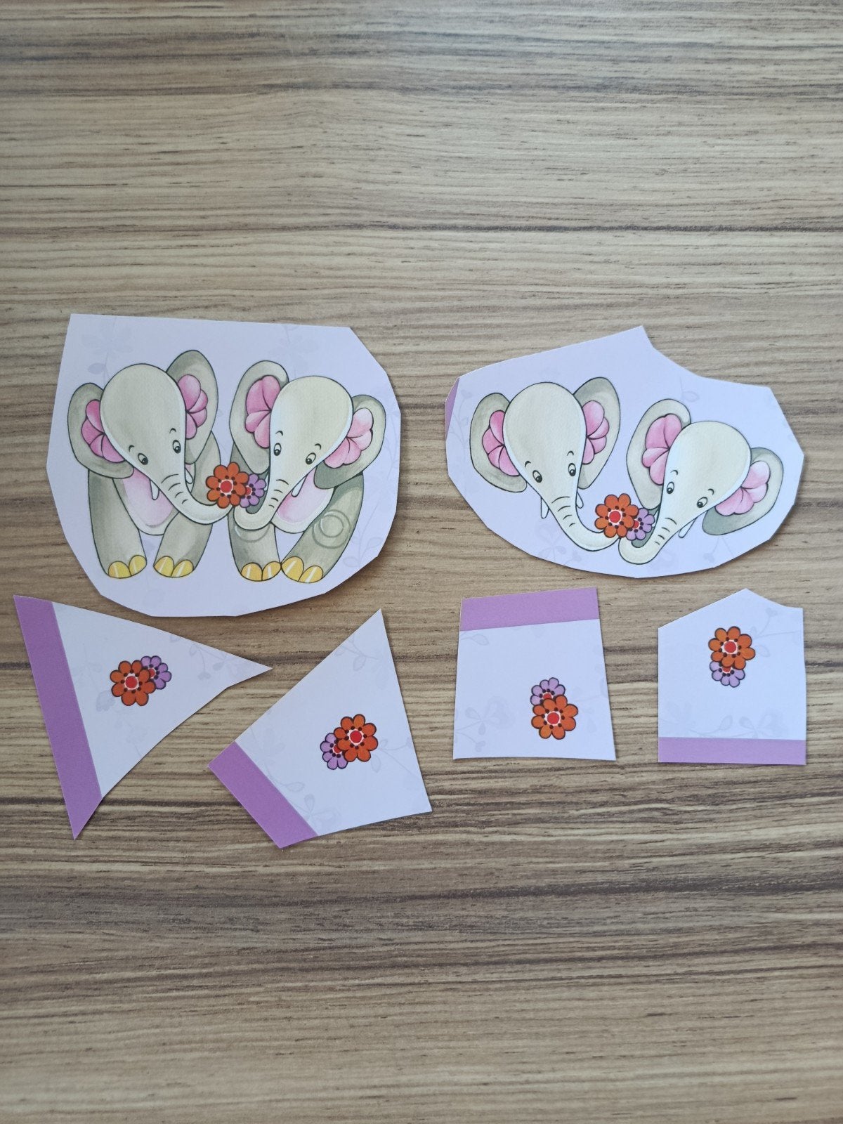 3D knipveltjes olifant met bloem,, Ophalen of Verzenden, Nieuw, Dieren, Overige typen